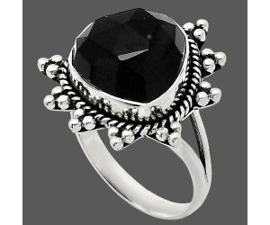 Black Onyx Checker Ring size-10 EXR01423 R-1234, 14x14 mm