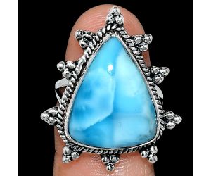 Larimar (Dominican Republic) Ring size-7.5 EXR01445 R-1234, 15x19 mm