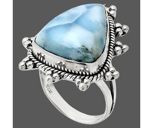 Larimar (Dominican Republic) Ring size-7.5 EXR01445 R-1234, 15x19 mm