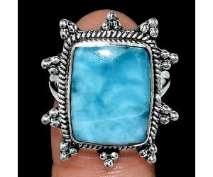 Larimar (Dominican Republic) Ring size-9 EXR01447 R-1234, 13x17 mm