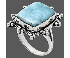 Larimar (Dominican Republic) Ring size-9 EXR01447 R-1234, 13x17 mm