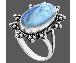 Rainbow Moonstone Ring size-9.5 EXR01453 R-1234, 10x18 mm