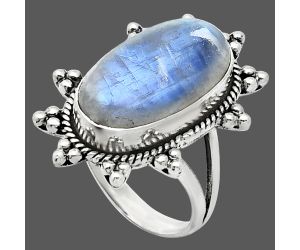 Rainbow Moonstone Ring size-8 EXR01454 R-1234, 11x20 mm