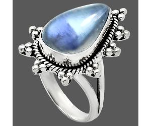 Rainbow Moonstone Ring size-8 EXR01456 R-1234, 11x18 mm