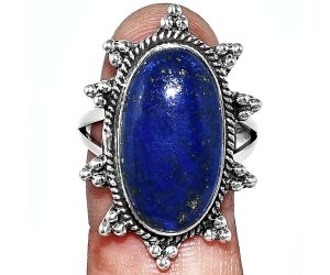 Lapis Lazuli Ring size-9.5 EXR01465 R-1234, 11x21 mm