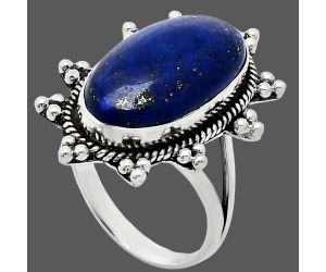 Lapis Lazuli Ring size-9.5 EXR01465 R-1234, 11x21 mm