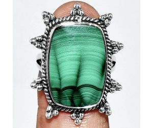 Malachite Eye Ring size-8 EXR01472 R-1234, 14x20 mm