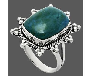 Azurite Chrysocolla Ring size-9 EXR01474 R-1234, 13x17 mm