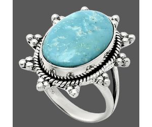 Natural Rare Turquoise Nevada Aztec Mt Ring size-7 EXR01475 R-1234, 12x18 mm