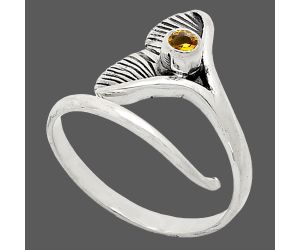 Mermaid Tail Charm - Citrine Ring size-7.5 EXR01480 R-1070, 3x3 mm