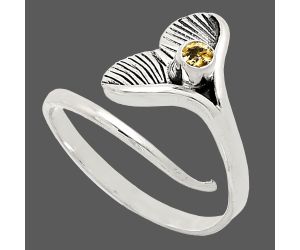 Mermaid Tail Charm - Citrine Ring size-9 EXR01481 R-1070, 3x3 mm