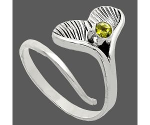 Mermaid Tail Charm - Peridot Ring size-7.5 EXR01491 R-1070, 3x3 mm