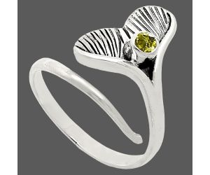 Mermaid Tail Charm - Peridot Ring size-7.5 EXR01492 R-1070, 3x3 mm