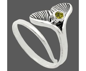 Mermaid Tail Charm - Peridot Ring size-8 EXR01493 R-1070, 3x3 mm