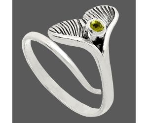 Mermaid Tail Charm - Peridot Ring size-9 EXR01500 R-1070, 3x3 mm