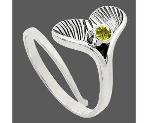 Mermaid Tail Charm - Peridot Ring size-7.5 EXR01502 R-1070, 3x3 mm