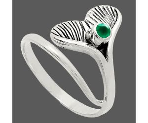 Mermaid Tail Charm - Green Onyx Ring size-8.5 EXR01506 R-1070, 3x3 mm