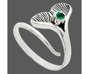 Mermaid Tail Charm - Green Onyx Ring size-7.5 EXR01508 R-1070, 3x3 mm