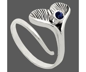 Mermaid Tail Charm - Blue Sapphire Glassfield Ring size-8 EXR01514 R-1070, 3x3 mm