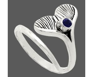 Mermaid Tail Charm - Blue Sapphire Glassfield Ring size-8 EXR01515 R-1070, 3x3 mm