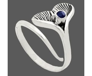 Mermaid Tail Charm - Blue Sapphire Glassfield Ring size-8.5 EXR01516 R-1070, 3x3 mm