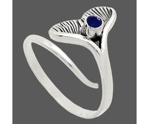 Mermaid Tail Charm - Blue Sapphire Glassfield Ring size-9 EXR01518 R-1070, 3x3 mm