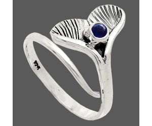 Mermaid Tail Charm - Blue Sapphire Glassfield Ring size-8 EXR01519 R-1070, 3x3 mm