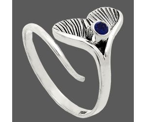 Mermaid Tail Charm - Blue Sapphire Glassfield Ring size-9 EXR01520 R-1070, 3x3 mm