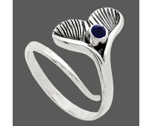 Mermaid Tail Charm - Blue Sapphire Glassfield Ring size-8 EXR01521 R-1070, 3x3 mm