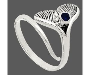 Mermaid Tail Charm - Blue Sapphire Glassfield Ring size-8.5 EXR01522 R-1070, 3x3 mm