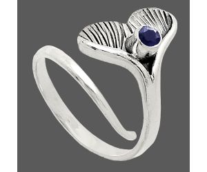 Mermaid Tail Charm - Blue Sapphire Glassfield Ring size-7.5 EXR01523 R-1070, 3x3 mm