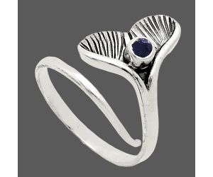 Mermaid Tail Charm - Blue Sapphire Glassfield Ring size-8 EXR01524 R-1070, 3x3 mm