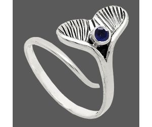 Mermaid Tail Charm - Blue Sapphire Glassfield Ring size-9 EXR01525 R-1070, 3x3 mm