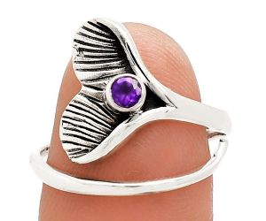 Mermaid Tail Charm - African Amethyst Ring size-8 EXR01526 R-1070, 3x3 mm