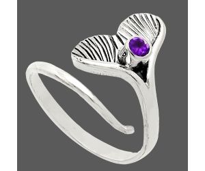 Mermaid Tail Charm - African Amethyst Ring size-8 EXR01526 R-1070, 3x3 mm