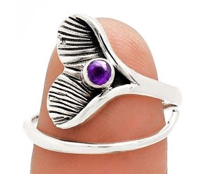 Mermaid Tail Charm - African Amethyst Ring size-7.5 EXR01527 R-1070, 3x3 mm