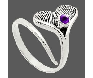 Mermaid Tail Charm - African Amethyst Ring size-7.5 EXR01527 R-1070, 3x3 mm