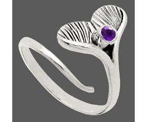 Mermaid Tail Charm - African Amethyst Ring size-8.5 EXR01528 R-1070, 3x3 mm