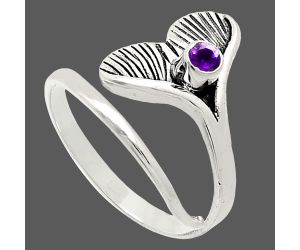 Mermaid Tail Charm - African Amethyst Ring size-8 EXR01529 R-1070, 3x3 mm