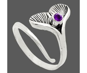 Mermaid Tail Charm - African Amethyst Ring size-8 EXR01530 R-1070, 3x3 mm