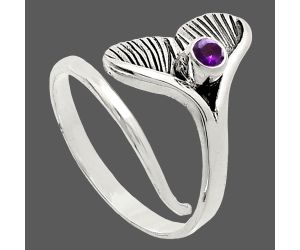 Mermaid Tail Charm - African Amethyst Ring size-7.5 EXR01531 R-1070, 3x3 mm