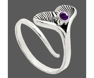 Mermaid Tail Charm - African Amethyst Ring size-8 EXR01533 R-1070, 3x3 mm