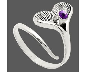 Mermaid Tail Charm - African Amethyst Ring size-7.5 EXR01534 R-1070, 3x3 mm