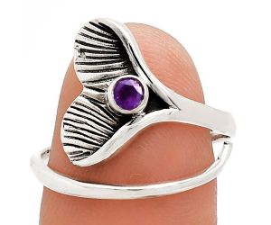 Mermaid Tail Charm - African Amethyst Ring size-7.5 EXR01536 R-1070, 3x3 mm