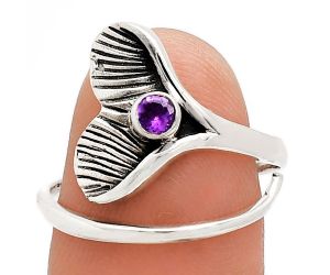 Mermaid Tail Charm - African Amethyst Ring size-8.5 EXR01537 R-1070, 3x3 mm