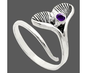 Mermaid Tail Charm - African Amethyst Ring size-8 EXR01538 R-1070, 3x3 mm