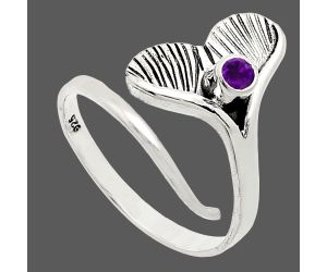 Mermaid Tail Charm - African Amethyst Ring size-8 EXR01539 R-1070, 3x3 mm