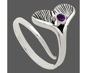 Mermaid Tail Charm - African Amethyst Ring size-7 EXR01541 R-1070, 3x3 mm