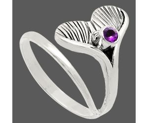 Mermaid Tail Charm - African Amethyst Ring size-8 EXR01542 R-1070, 3x3 mm