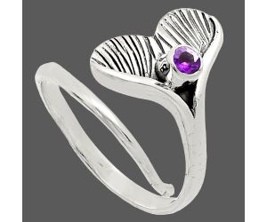 Mermaid Tail Charm - African Amethyst Ring size-7 EXR01543 R-1070, 3x3 mm